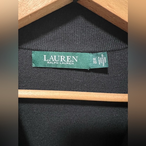 Lauren Ralph Lauren Knit 3 Button Cotton Blazer Crest Black Sz XL - Picture 2 of 6